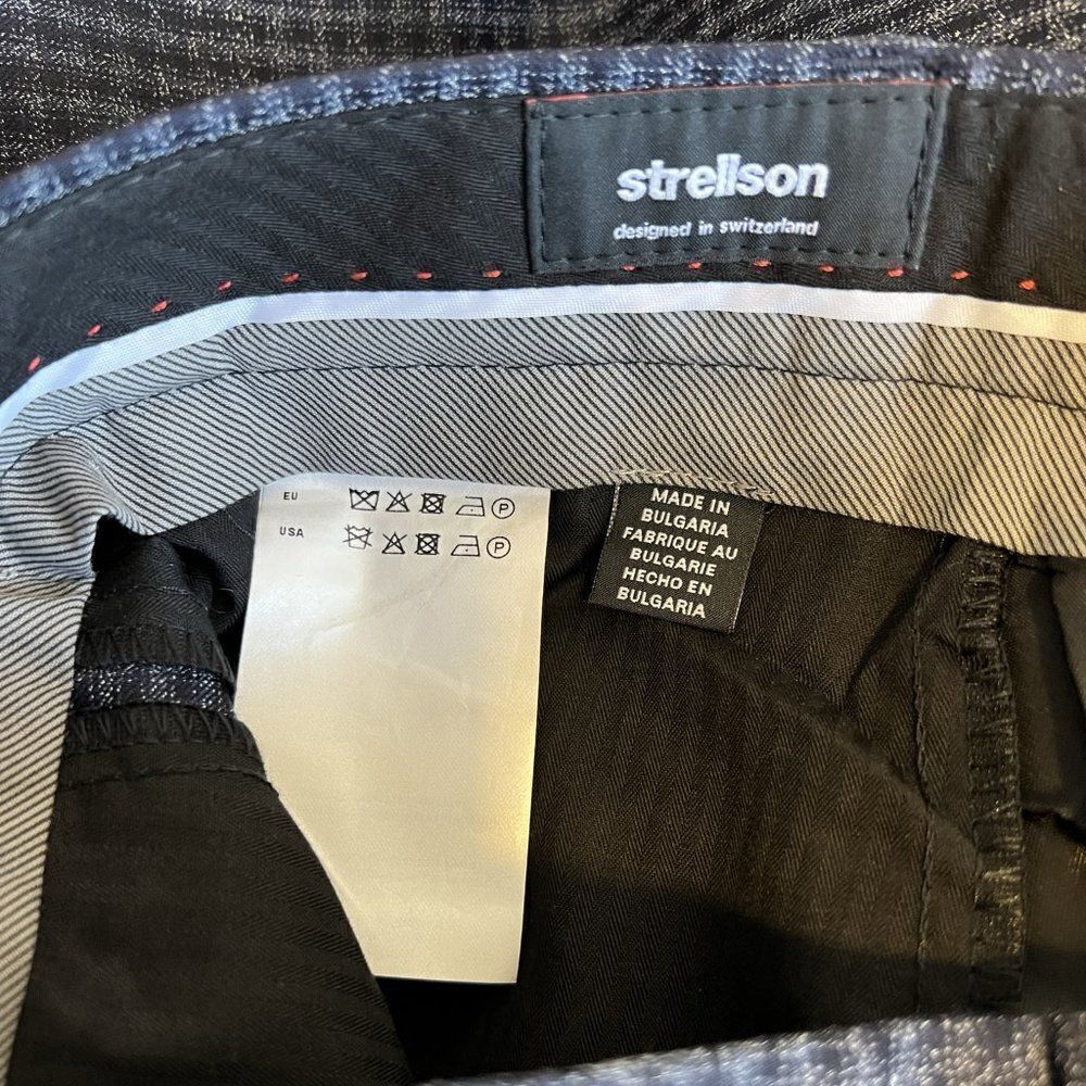 Strellson Mercer Blue Plaid Wool Dress Pants - Picture 5 of 7